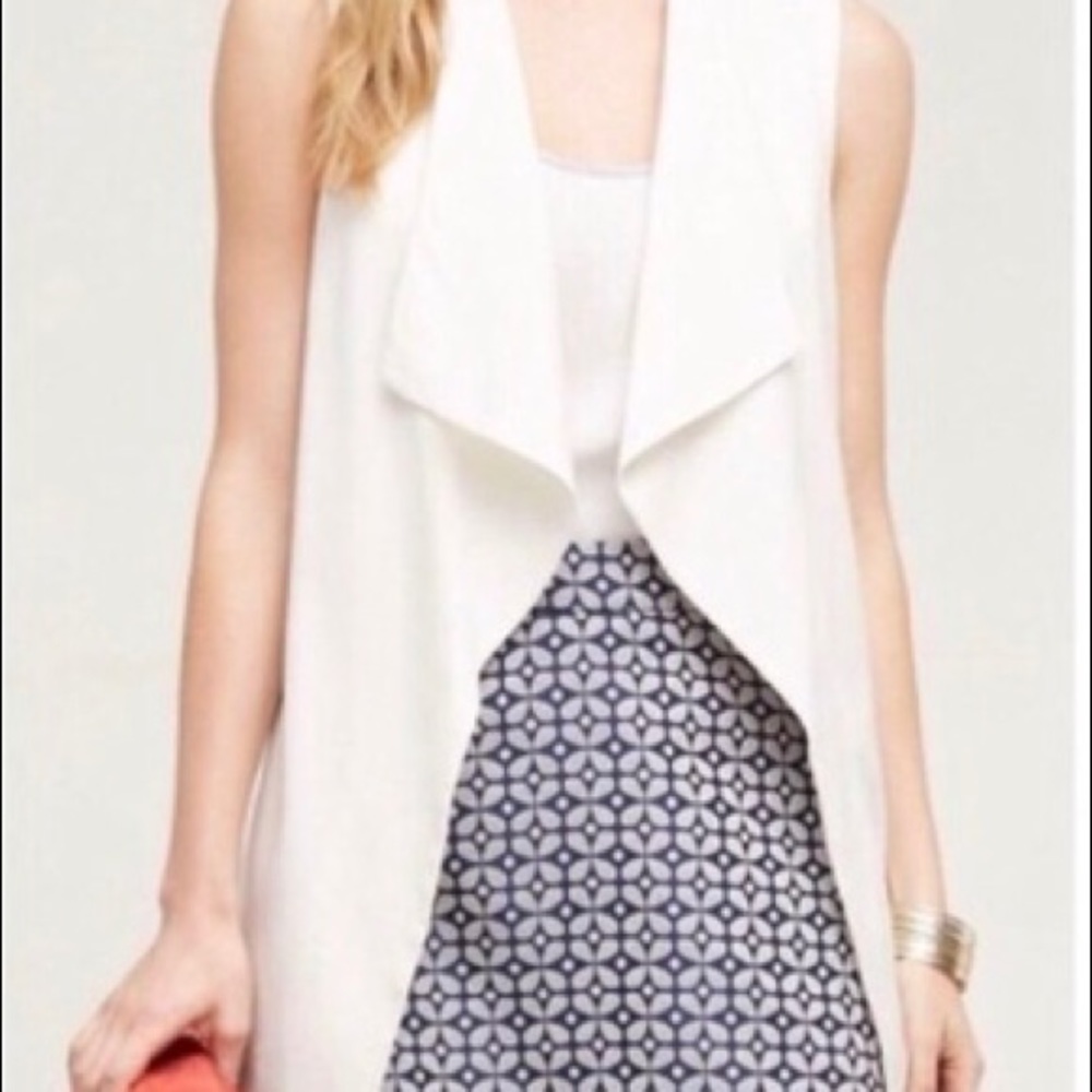 NWOT Elevenes Anthro White Vest